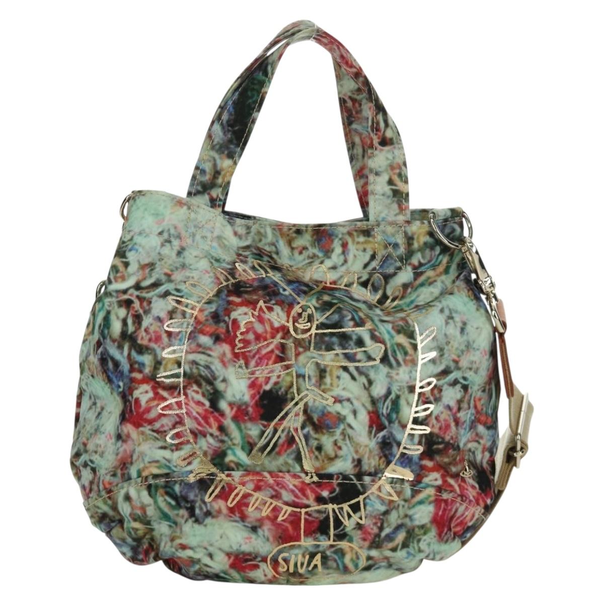 Vivienne Westwood Tote Bag Canvas 2way Gold Multicolor Auth am10891A