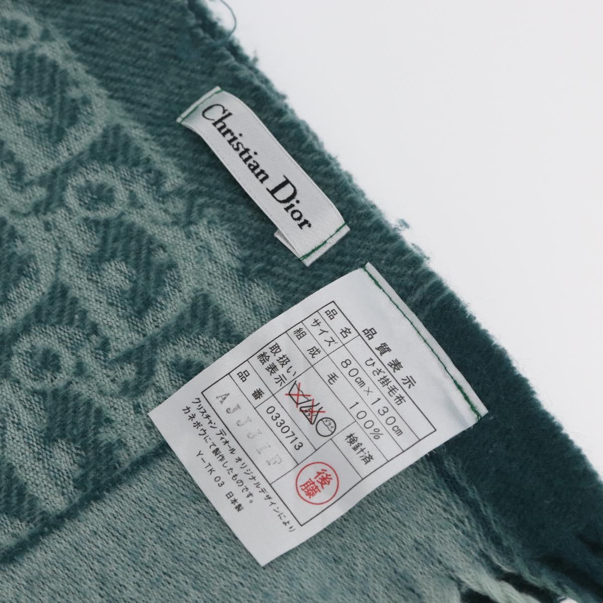 Christian Dior Kneeling Trotter Canvas Wool Green Auth am10893
