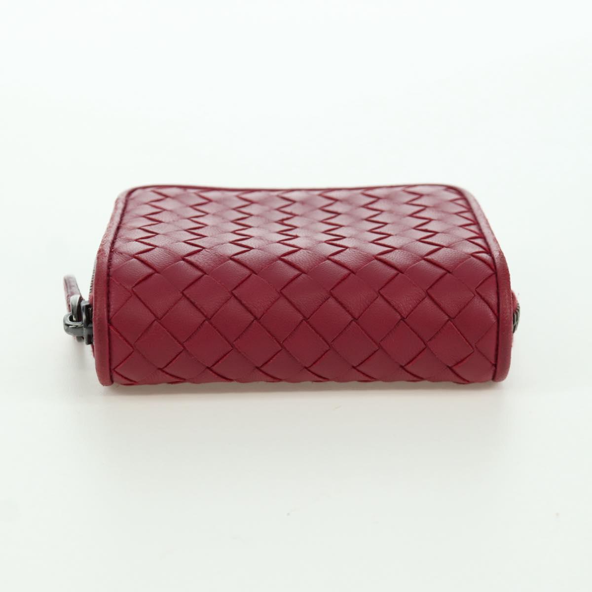 BOTTEGA VENETA INTRECCIATO Round Compact Wallet Leather Pink Auth am10894V
