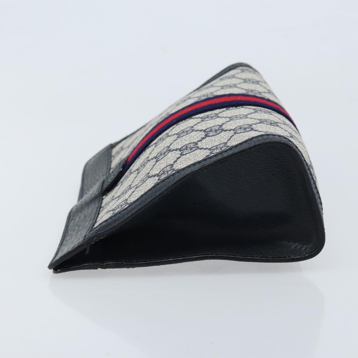 GUCCI GG Supreme Sherry Line Clutch Bag PVC Navy Red 89 01 001 Auth am10904