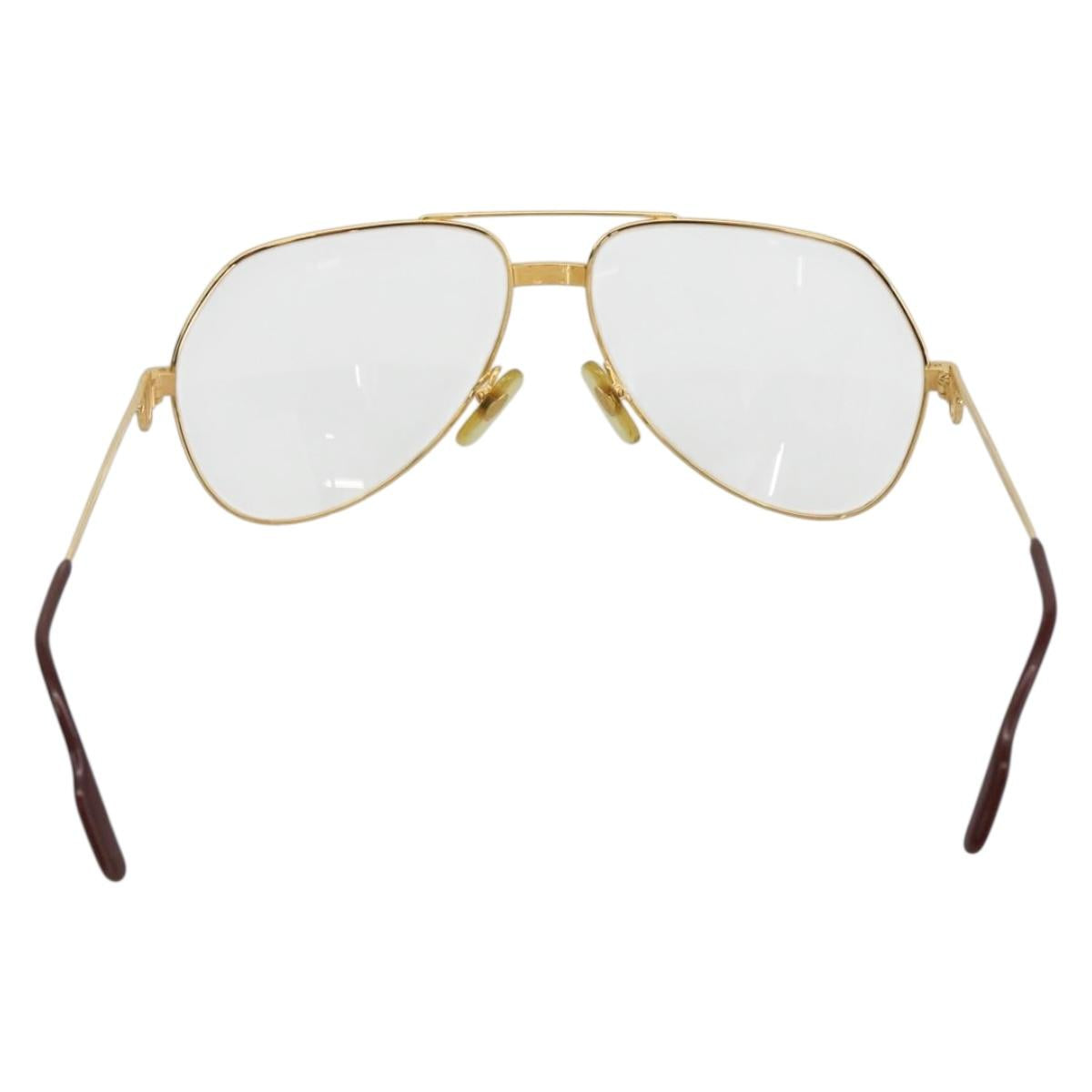CARTIER Sunglasses metal Gold Tone Auth am10920V