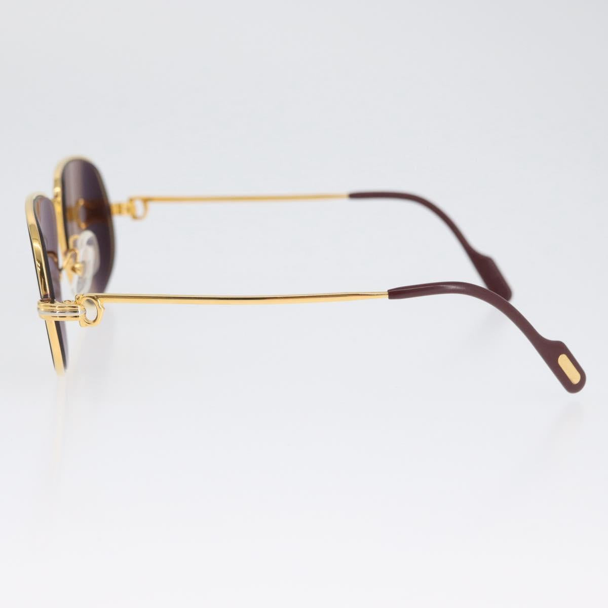 CARTIER Sunglasses metal Gold Tone Auth am10923