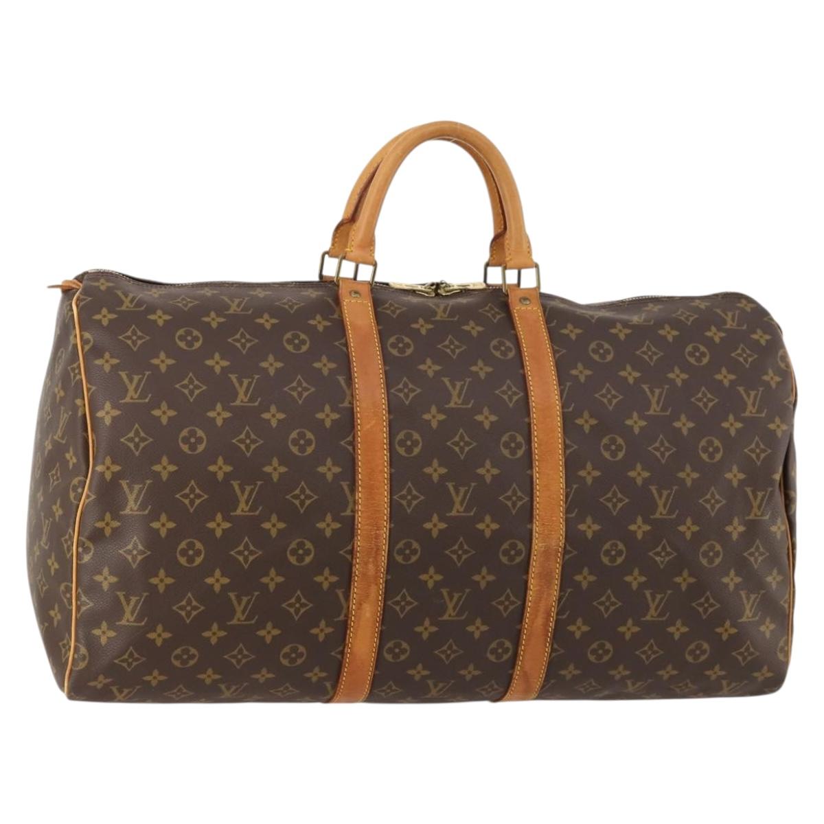 LOUIS VUITTON Monogram Keepall 55 Boston Bag M41424 LV Auth am10942