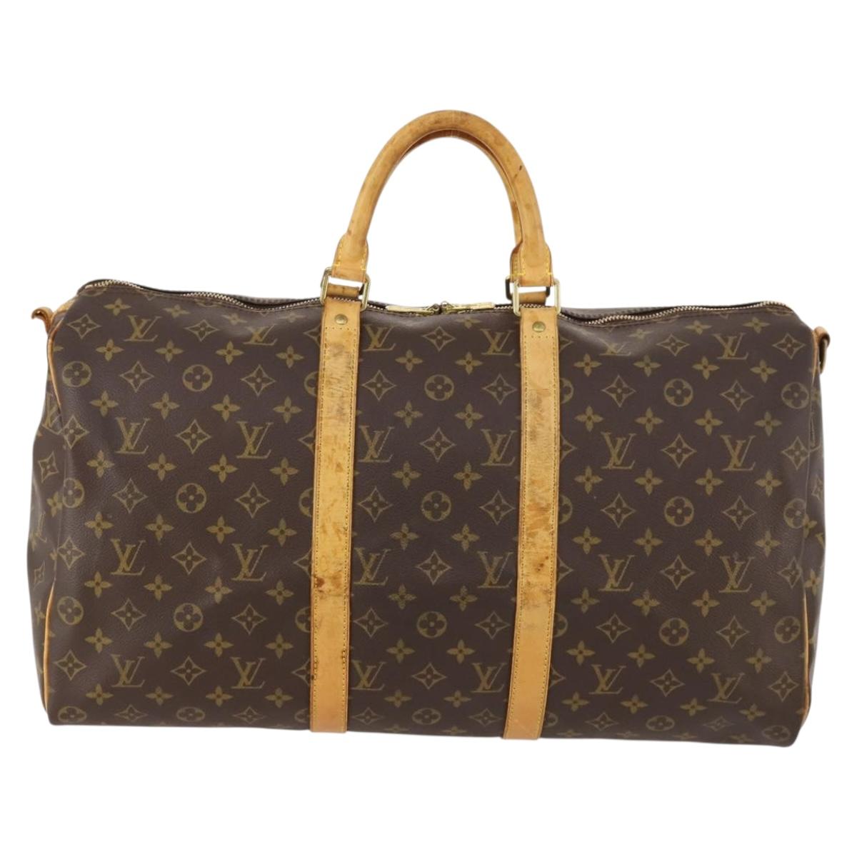LOUIS VUITTON Monogram Keepall Bandouliere 50 Boston Bag M41416 LV Auth am10944
