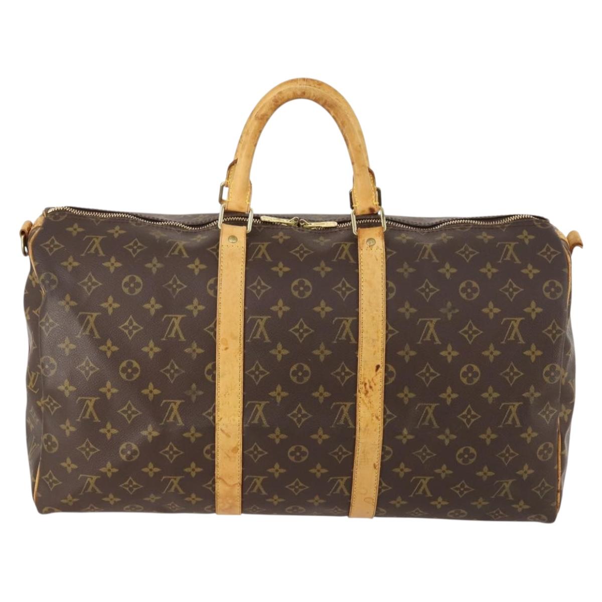 LOUIS VUITTON Monogram Keepall Bandouliere 50 Boston Bag M41416 LV Auth am10944