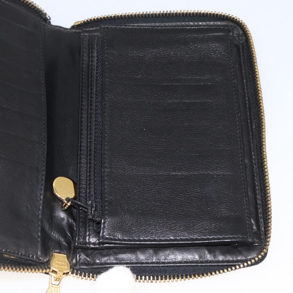 CHANEL Compact Long Wallet Patent leather Black CC Auth am10949A