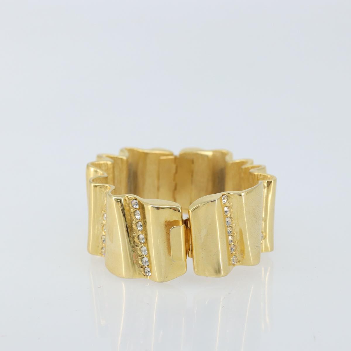 GIVENCHY Rhinestone Bangle metal Gold Auth am10954A