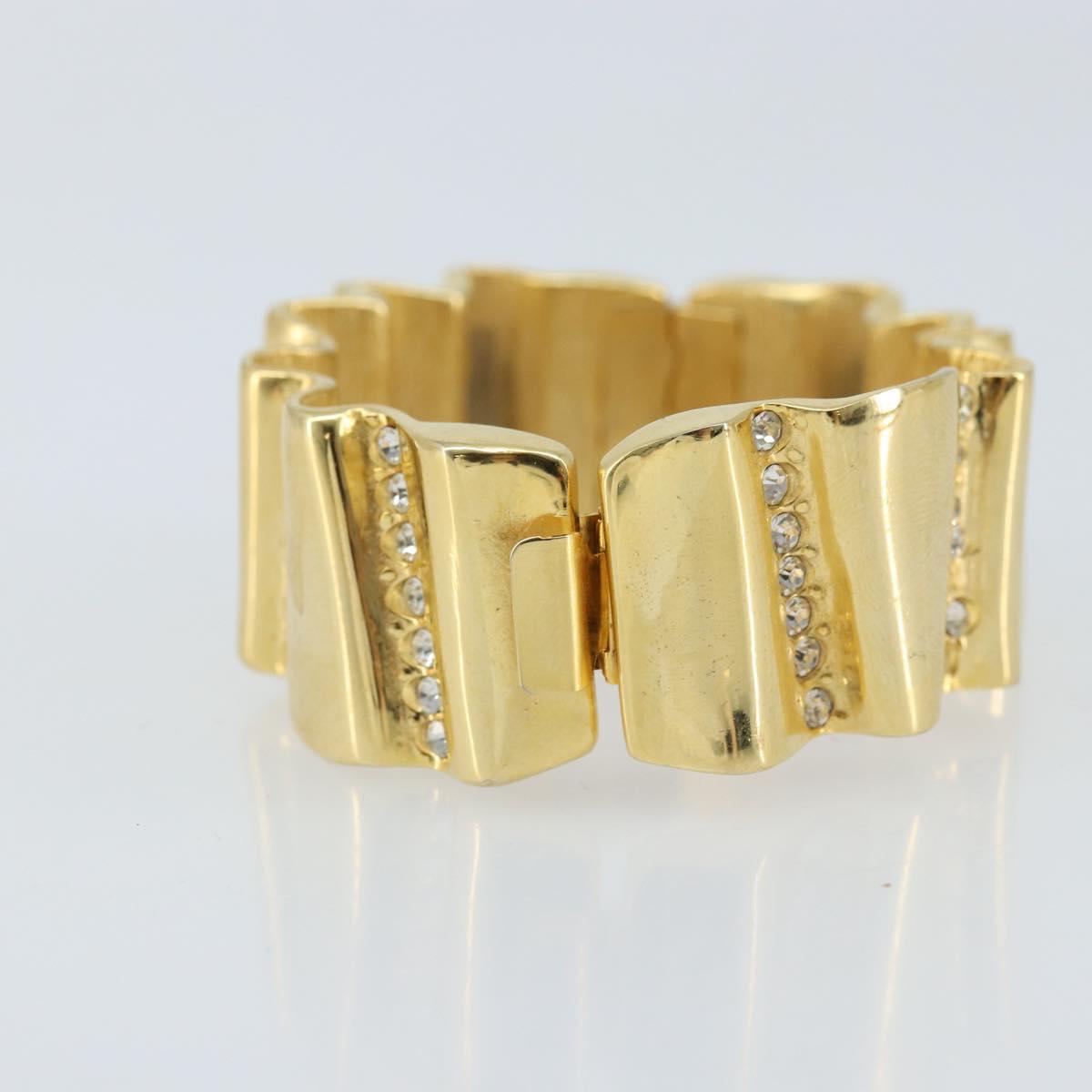 GIVENCHY Rhinestone Bangle metal Gold Auth am10954A