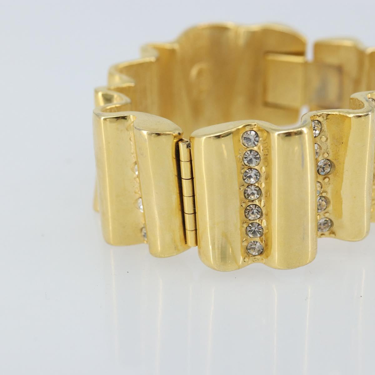 GIVENCHY Rhinestone Bangle metal Gold Auth am10954A