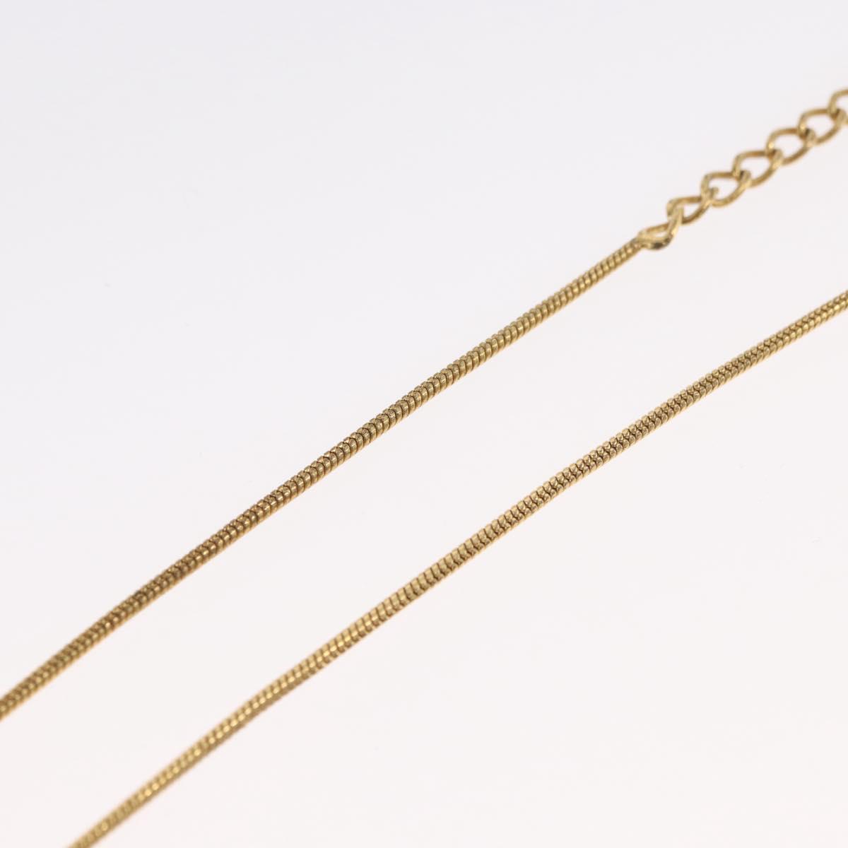 Christian Dior D Necklace metal Gold Auth am10955