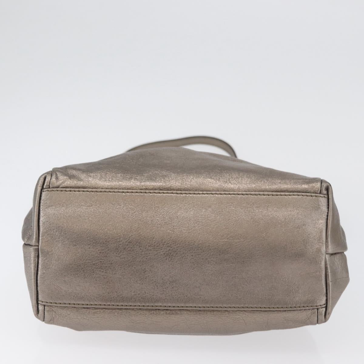 Salvatore Ferragamo Vala Hand Bag Leather 2way Silver Auth am10956