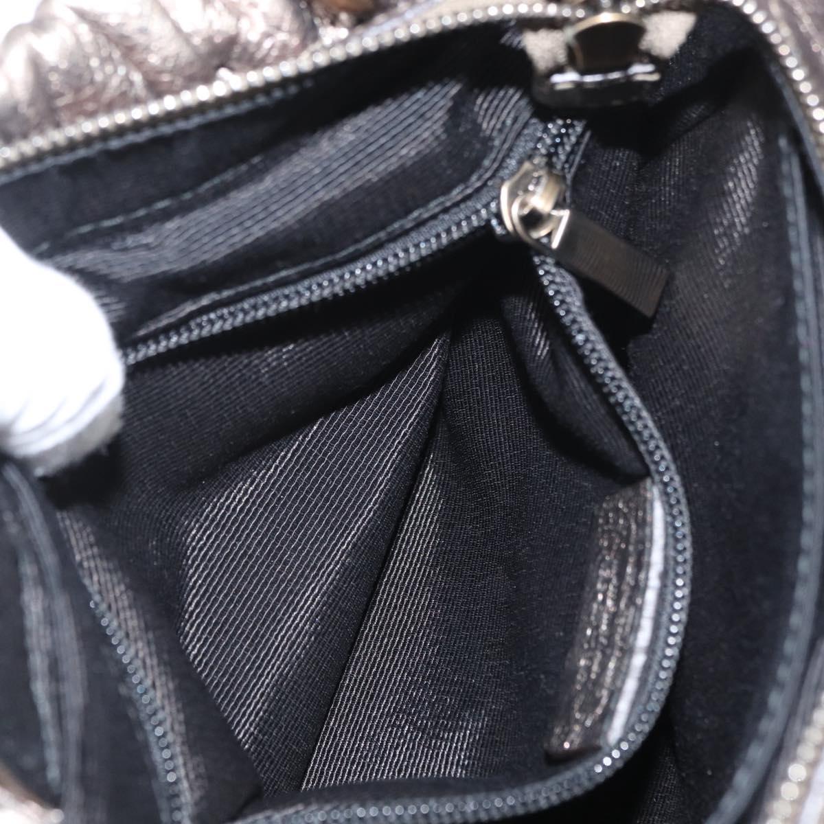 Salvatore Ferragamo Vala Hand Bag Leather 2way Silver Auth am10956