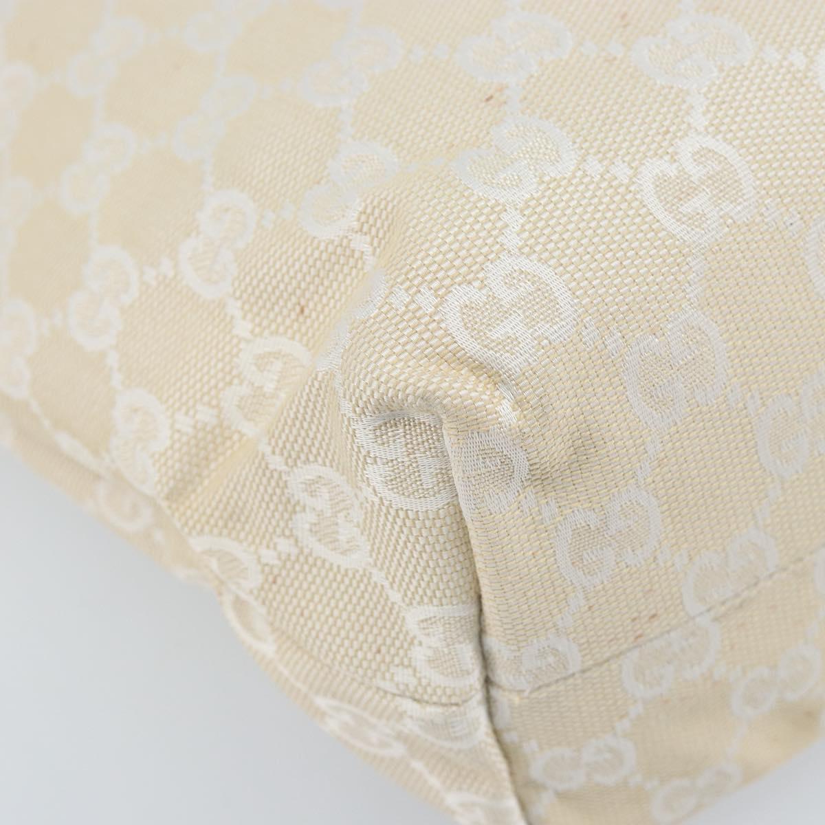 GUCCI GG Canvas Tote Bag Outlet Gold White 257250 Auth am10958
