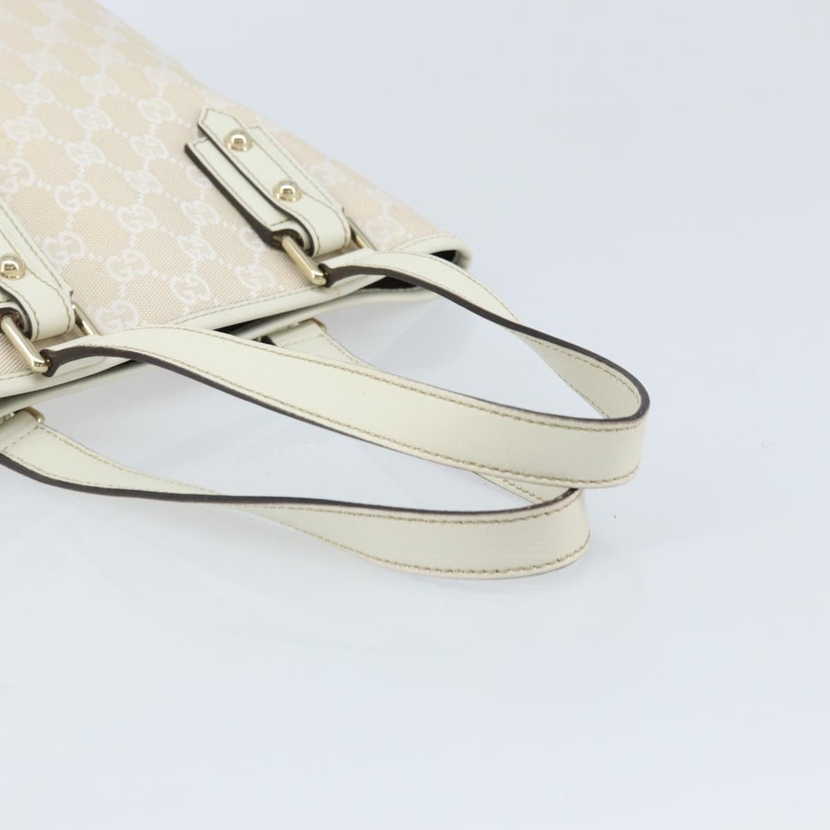 GUCCI GG Canvas Tote Bag Outlet Gold White 257250 Auth am10958