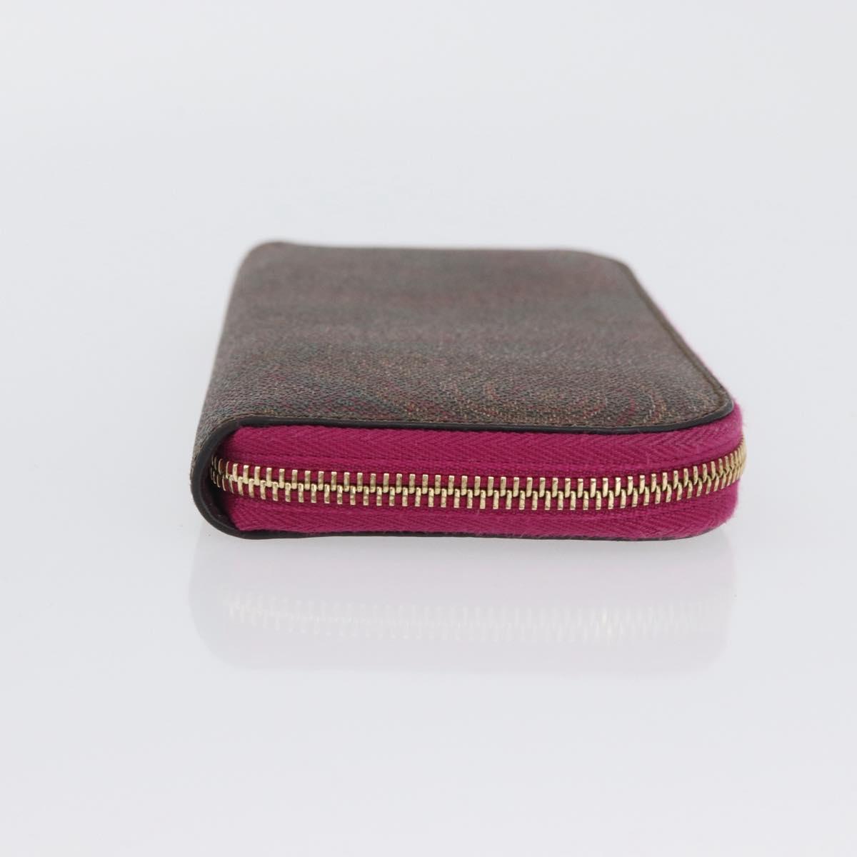 ETRO Paisley Long Wallet PVC Leather Bordeaux Auth am10960V