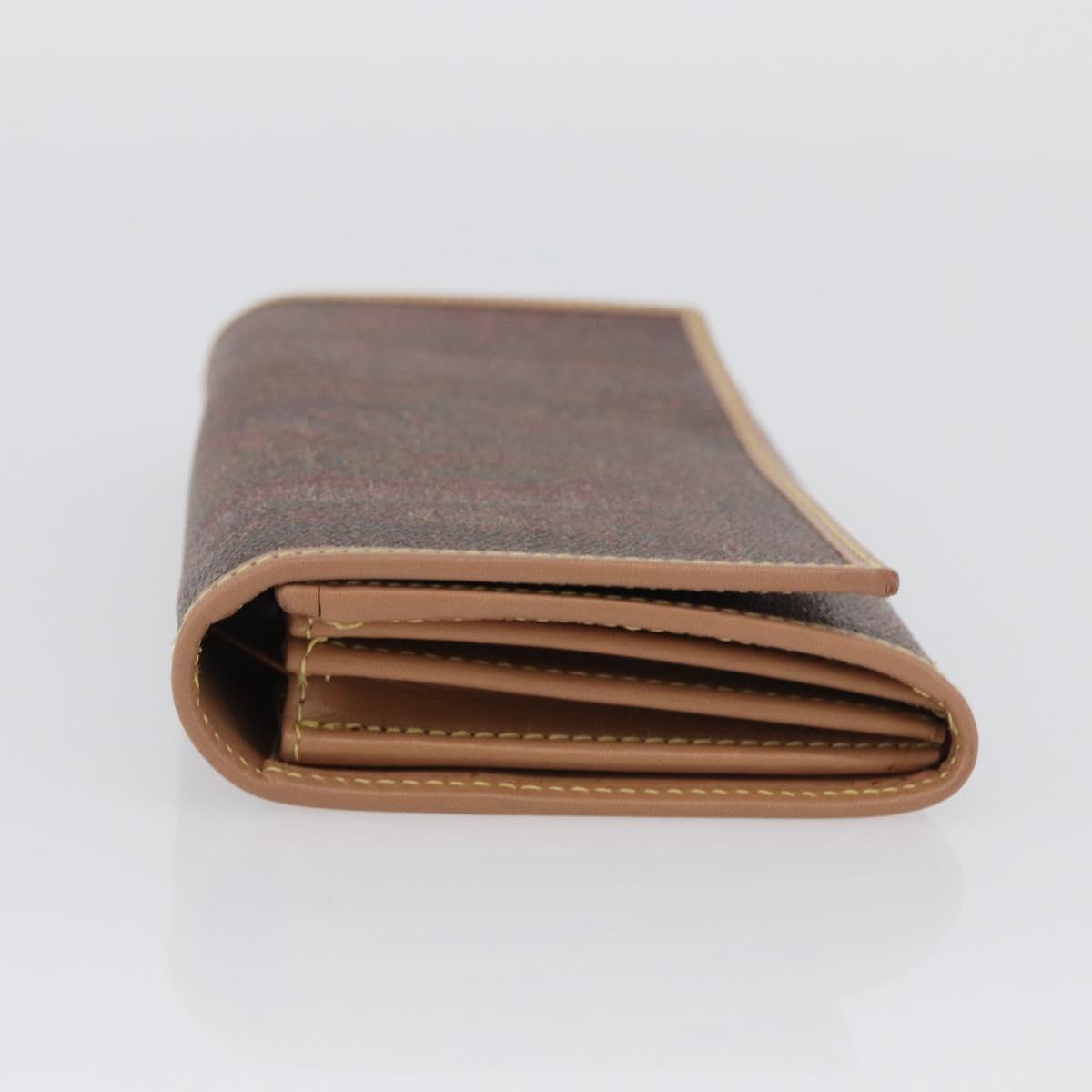 ETRO Paisley Bifold Wallet PVC Leather Bordeaux Auth am10961V