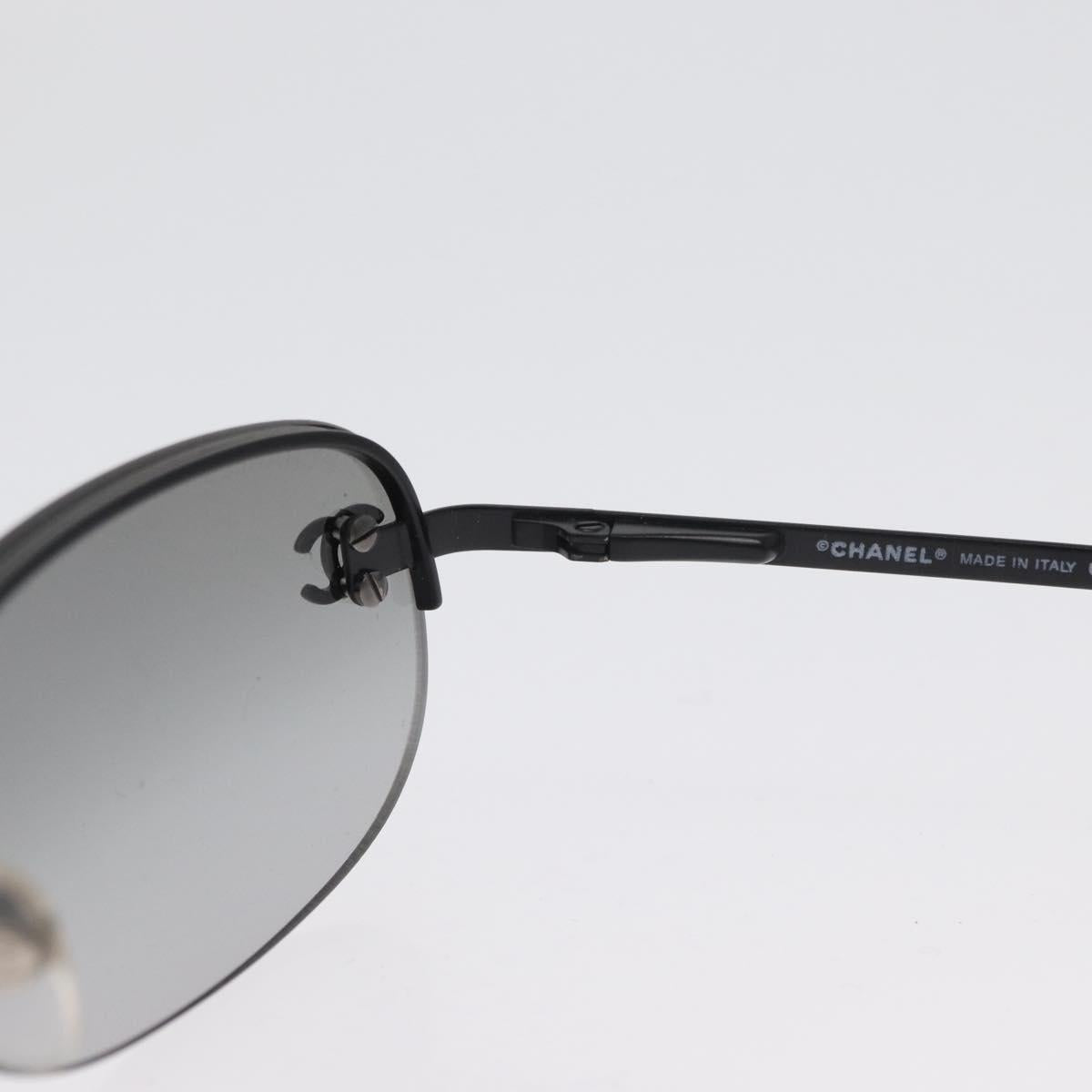 CHANEL CC Sunglasses metal Black CC Auth am10967V