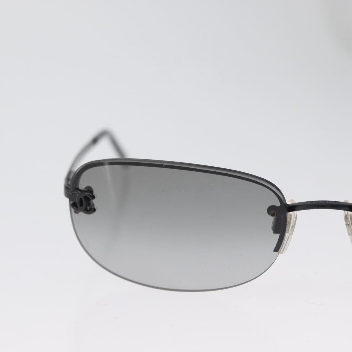 CHANEL CC Sunglasses metal Black CC Auth am10967V