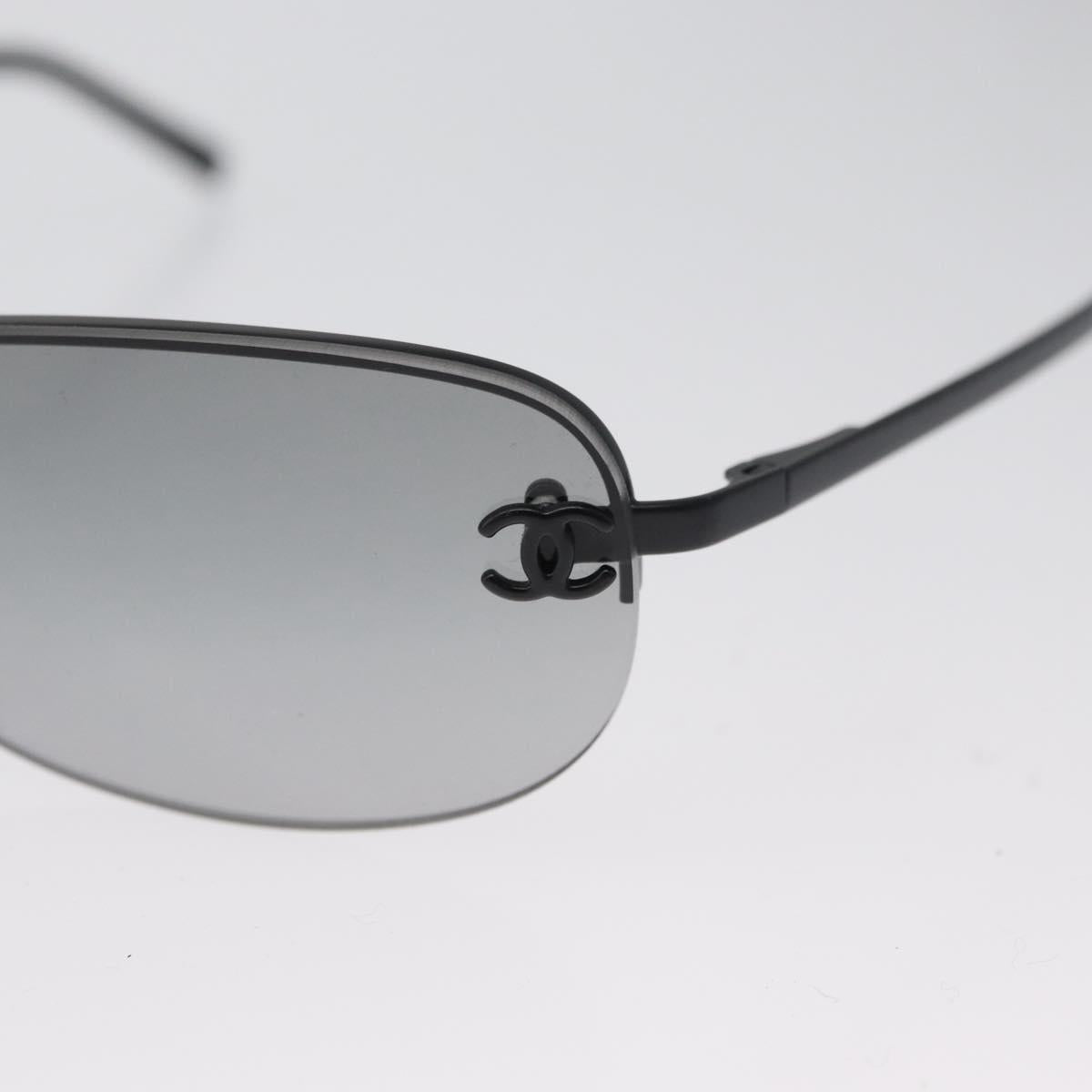 CHANEL CC Sunglasses metal Black CC Auth am10967V