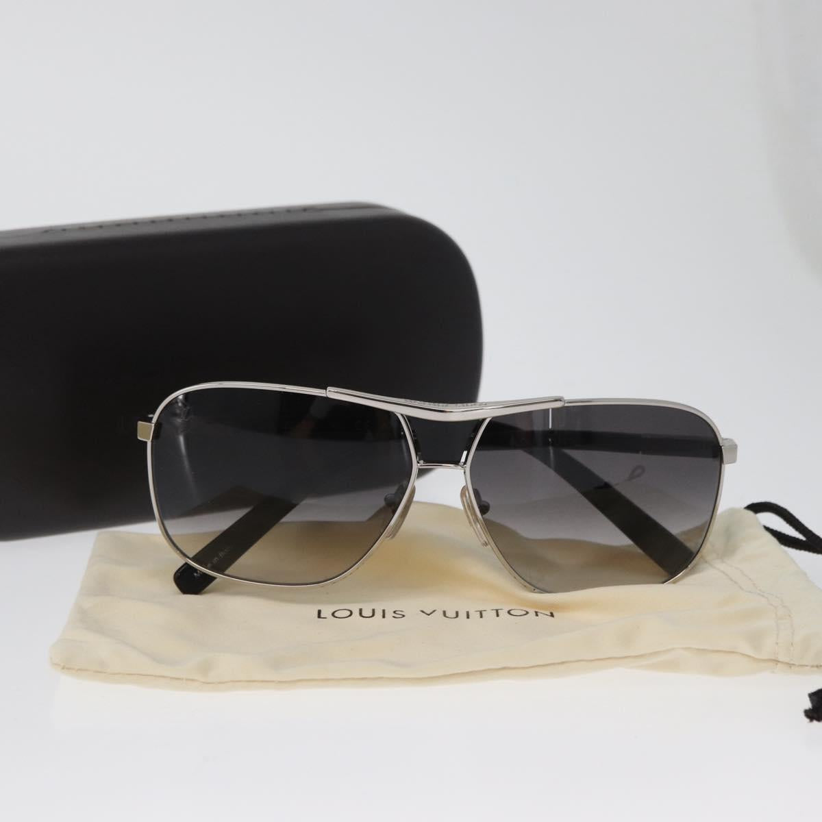 LOUIS VUITTON Sunglasses metal Black LV Auth am10968V