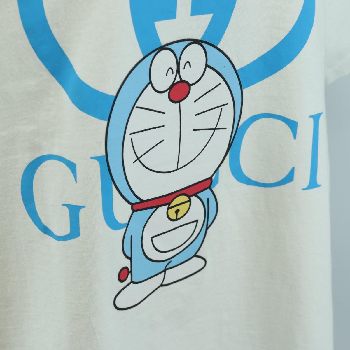 GUCCI Doraemon Collaboration Short Sleeved T Shirt Cotton White Auth am10973M
