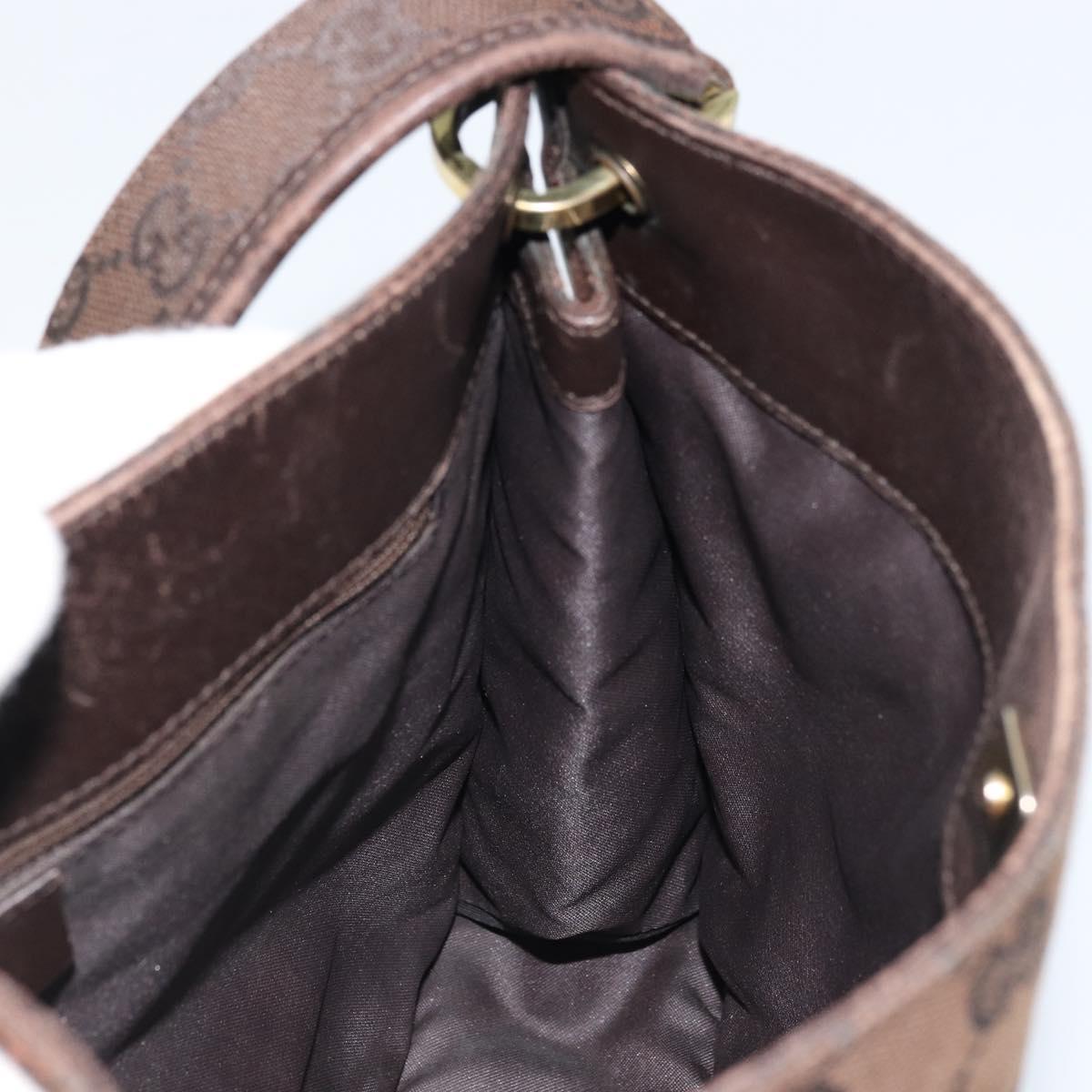 GUCCI GG Canvas Shoulder Bag Gold Brown 91762 Auth am10977