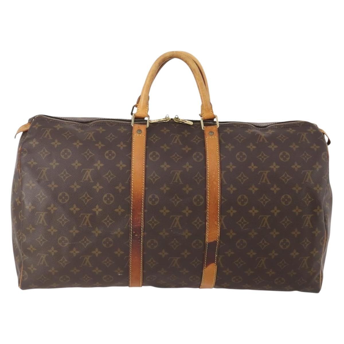 LOUIS VUITTON Monogram Keepall 55 Boston Bag M41424 LV Auth am10986