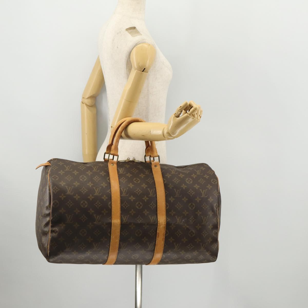 LOUIS VUITTON Monogram Keepall 50 Boston Bag M41426 LV Auth am10987