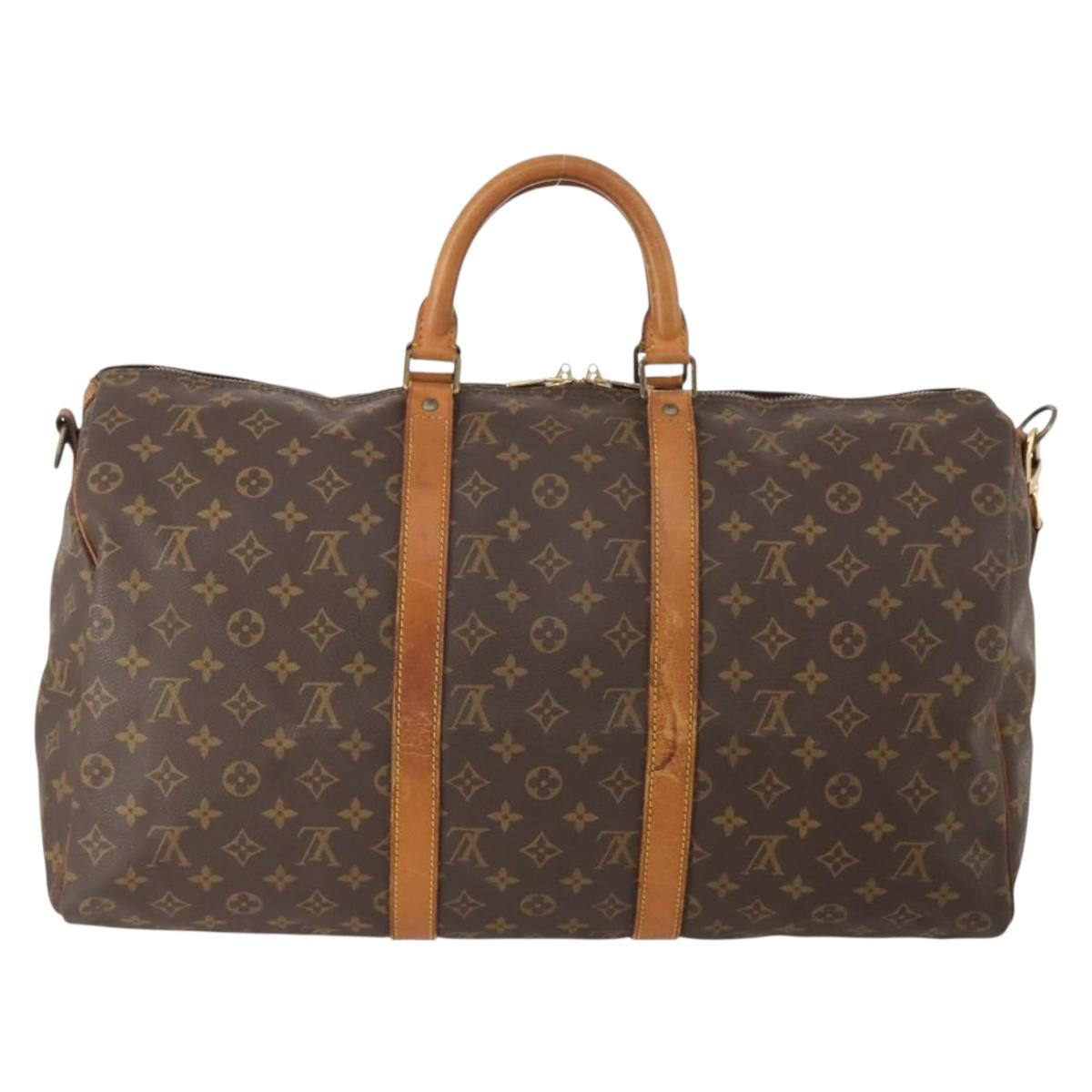 LOUIS VUITTON Monogram Keepall Bandouliere 50 Boston Bag M41416 LV Auth am10989