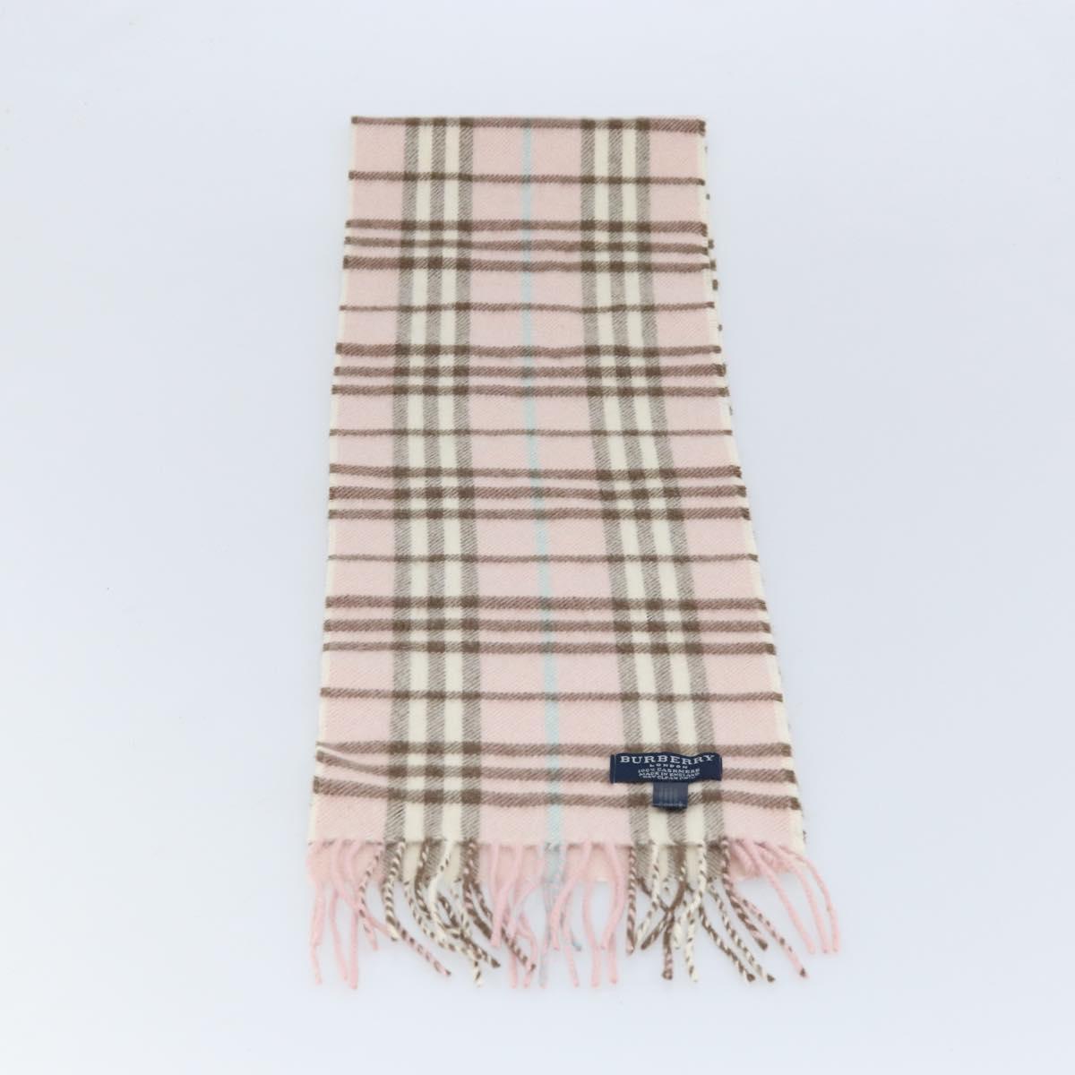 BURBERRY Nova Check Scarf Cashmere Pink Auth am10990