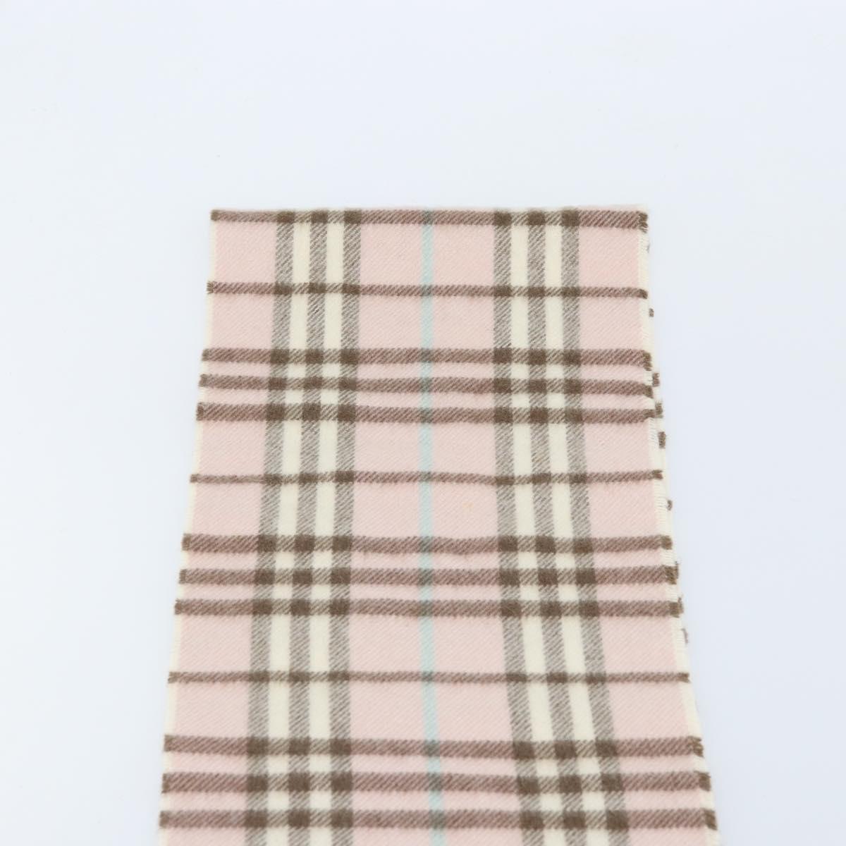 BURBERRY Nova Check Scarf Cashmere Pink Auth am10990