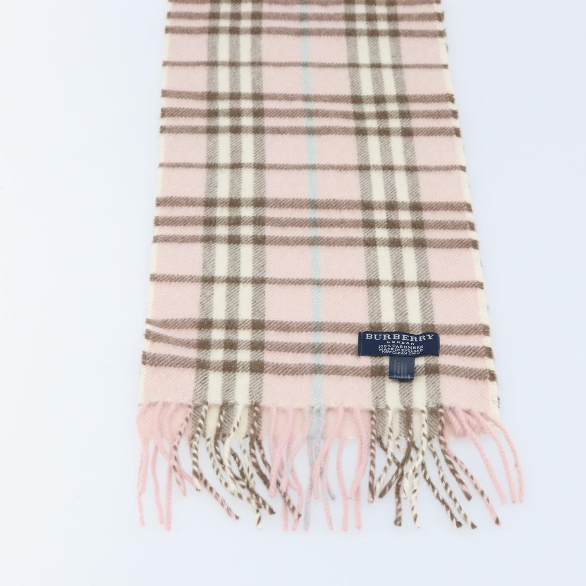 BURBERRY Nova Check Scarf Cashmere Pink Auth am10990