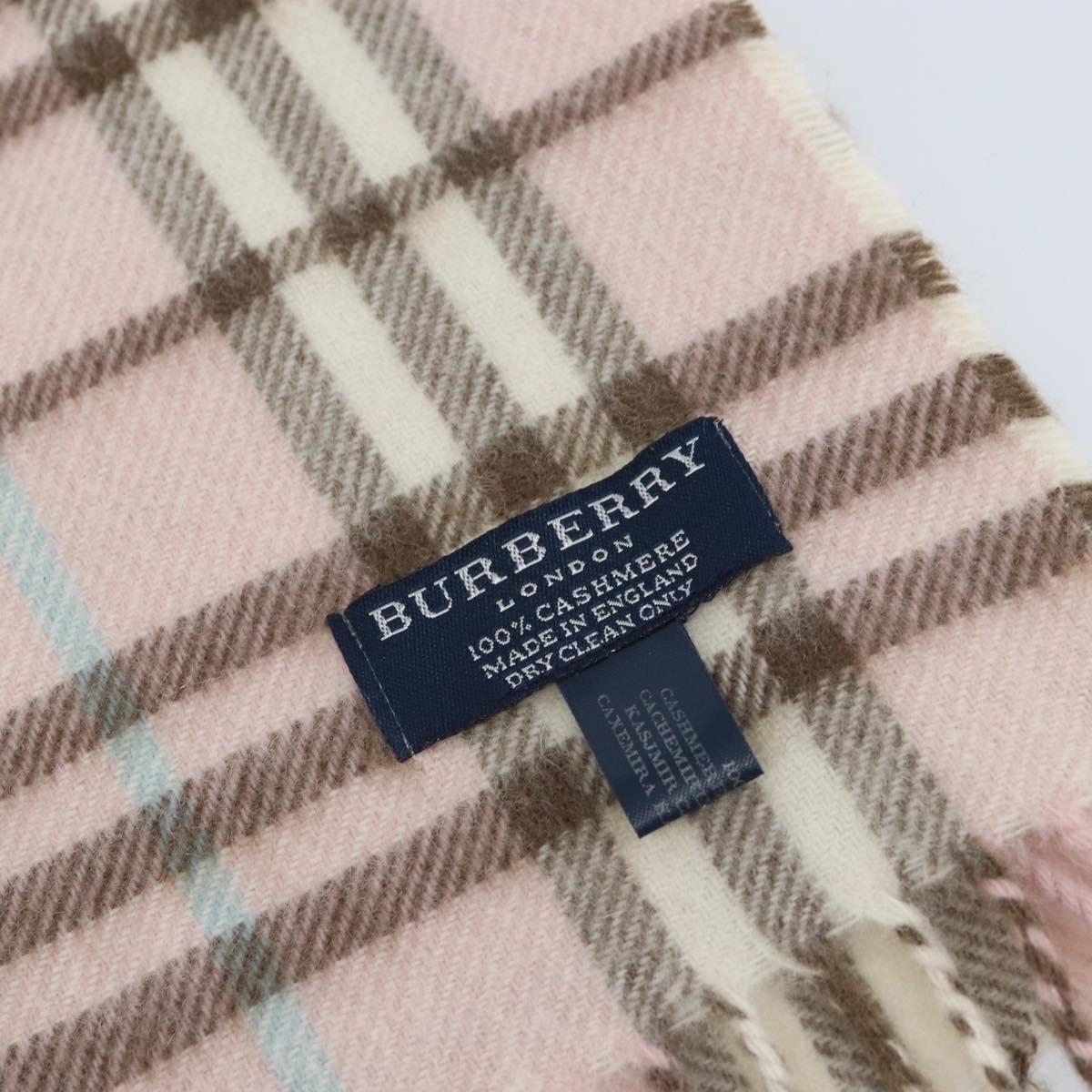 BURBERRY Nova Check Scarf Cashmere Pink Auth am10990