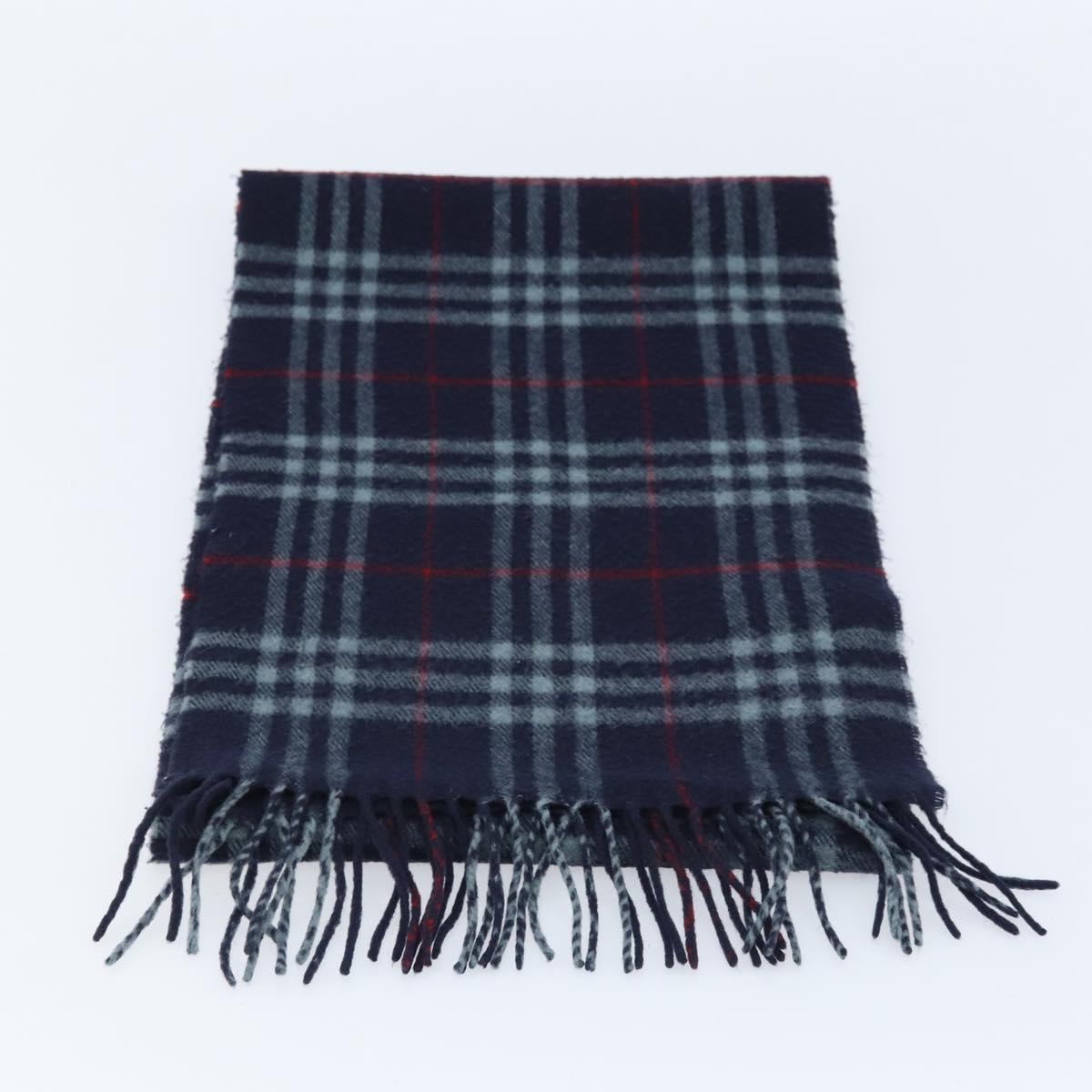 Burberrys Nova Check Scarf Wool Navy Auth am10994