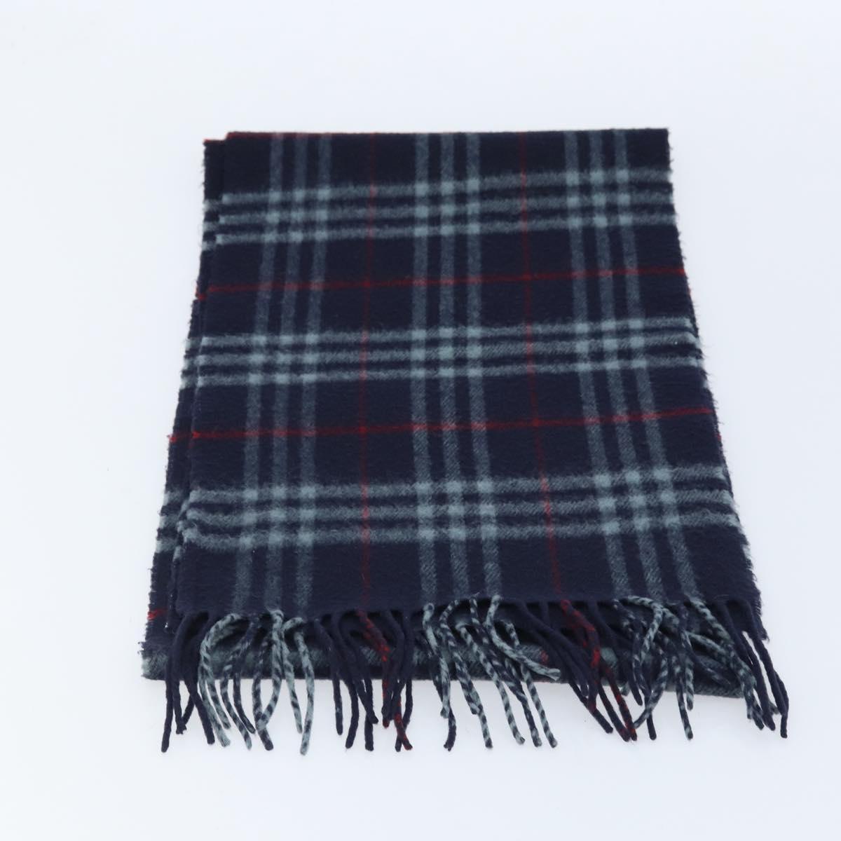 Burberrys Nova Check Scarf Wool Navy Auth am10994