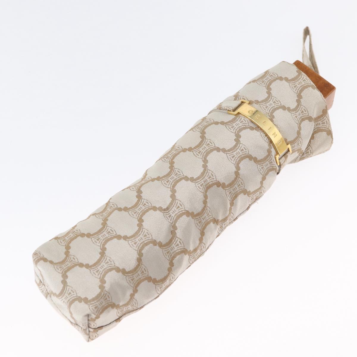 CELINE Macadam Canvas Folding Umbrella Nylon Beige Auth am10997A