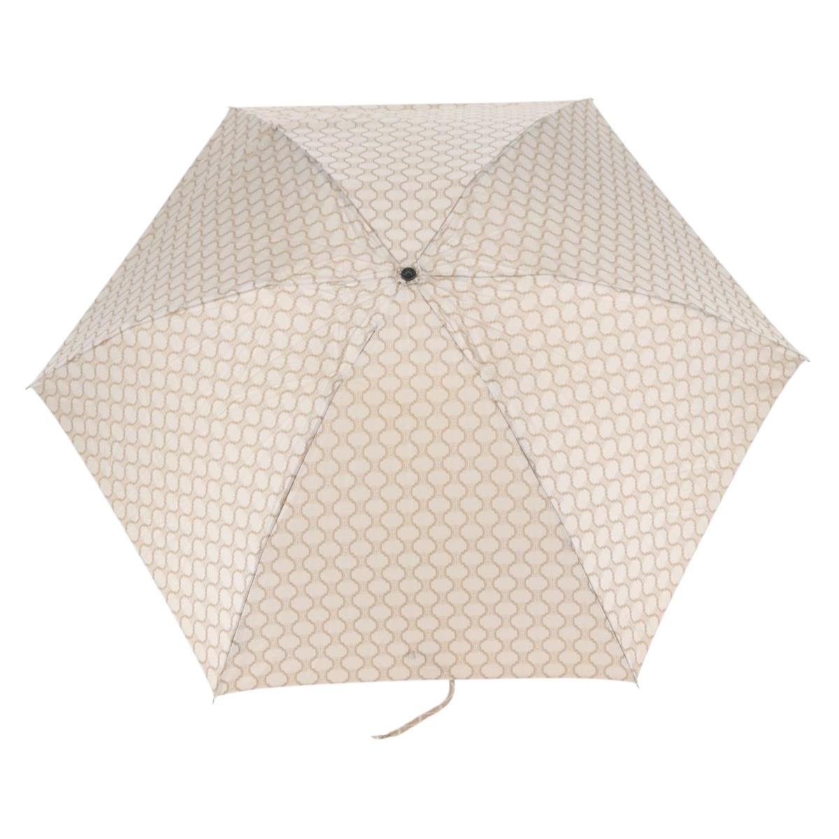 CELINE Macadam Canvas Folding Umbrella Nylon Beige Auth am10997A