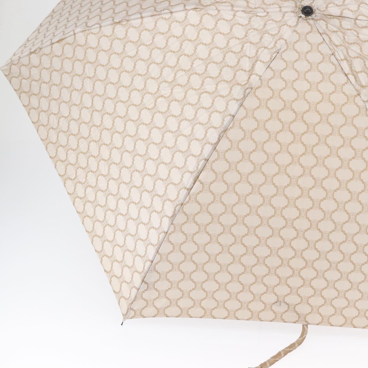 CELINE Macadam Canvas Folding Umbrella Nylon Beige Auth am10997A