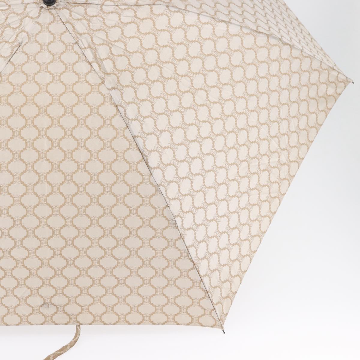 CELINE Macadam Canvas Folding Umbrella Nylon Beige Auth am10997A