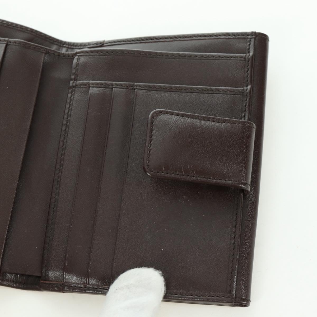 FENDI Zucca Canvas Trifold Wallet Black Brown Auth am11005V
