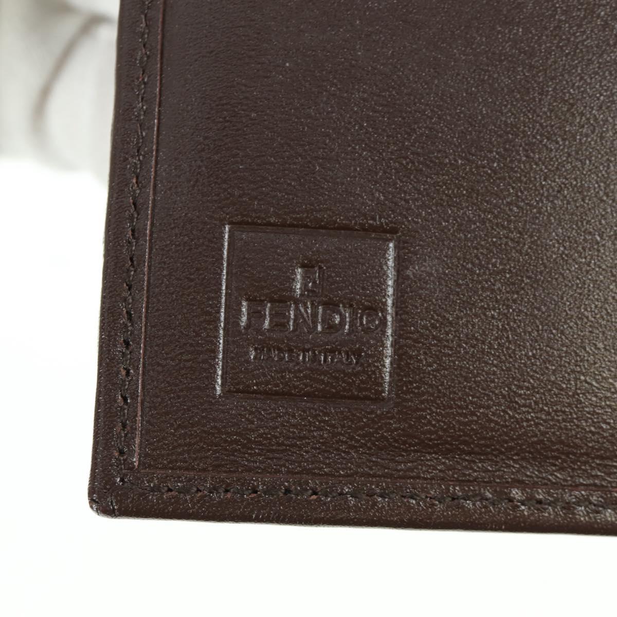 FENDI Zucca Canvas Trifold Wallet Black Brown Auth am11005V