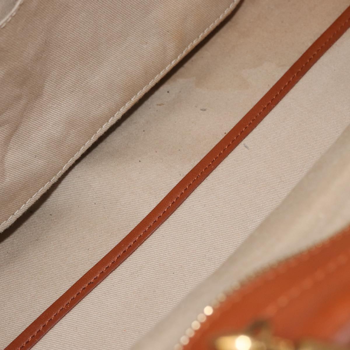 Chloe Little Alice Hand Bag Leather 2way Brown Gold Auth am11007