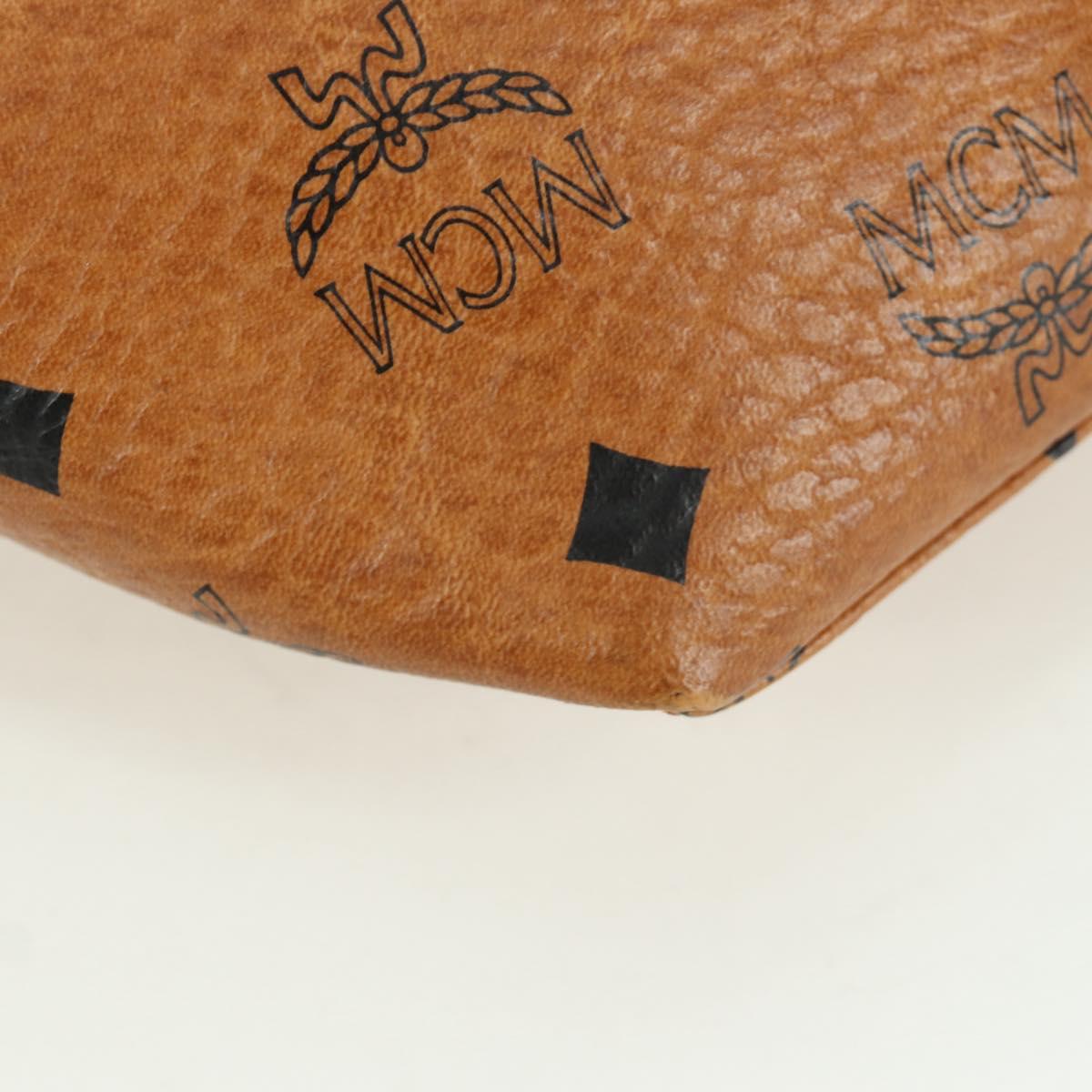 MCM Vicetos Logogram Waist bag PVC Leather Gold Brown Auth am11009A