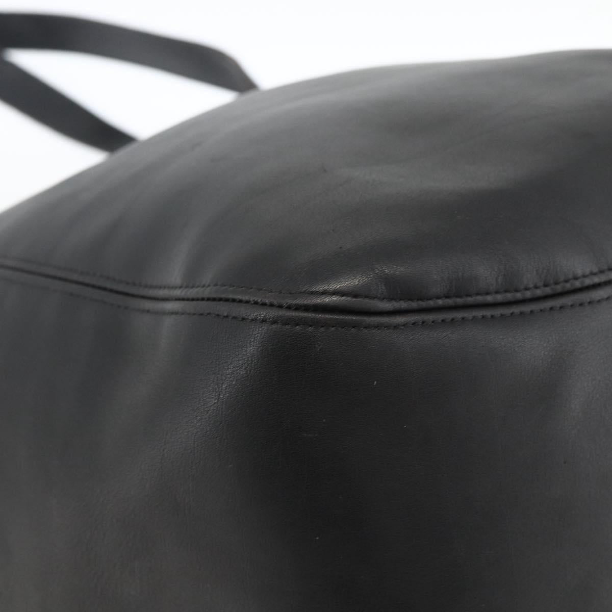 Coach Old Tote Bag Leather Black Gold Auth am11015
