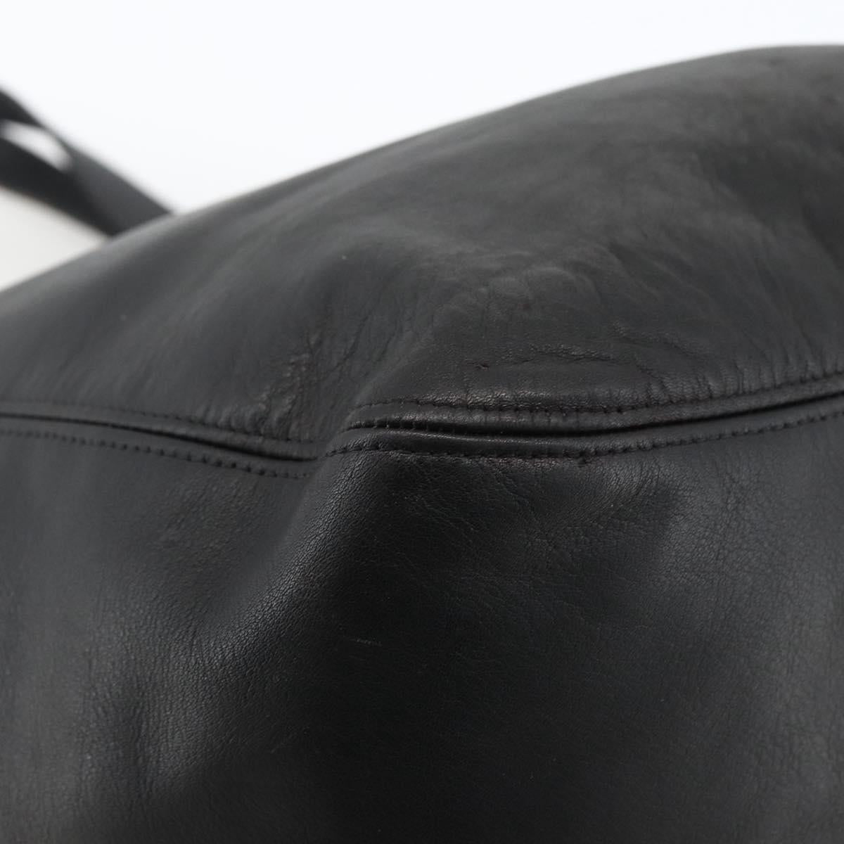Coach Old Tote Bag Leather Black Gold Auth am11015