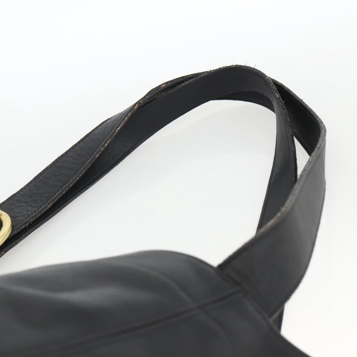 Coach Old Tote Bag Leather Black Gold Auth am11015