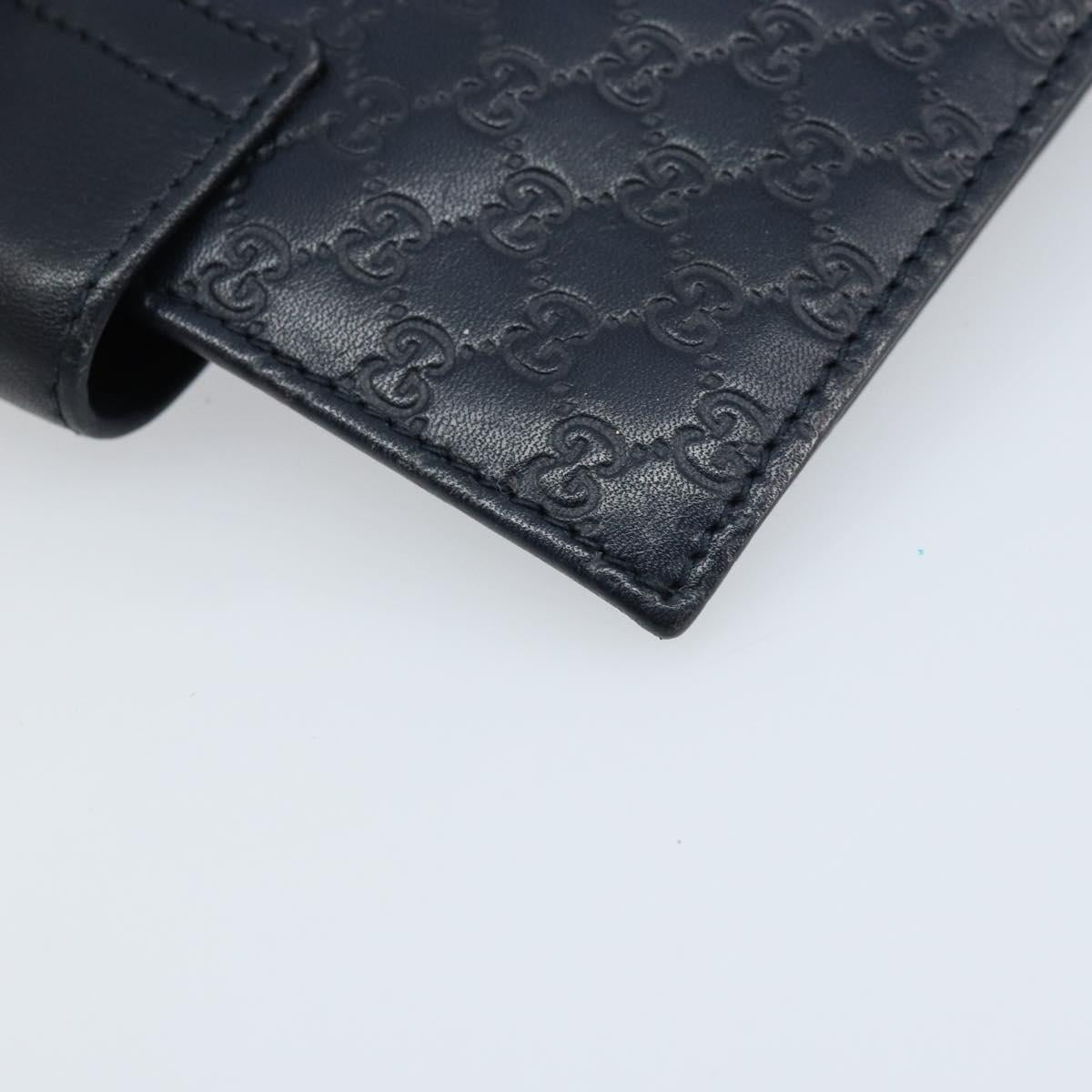 GUCCI Micro GG Guccissima Day Planner Cover Leather Navy 115240 Auth am11017