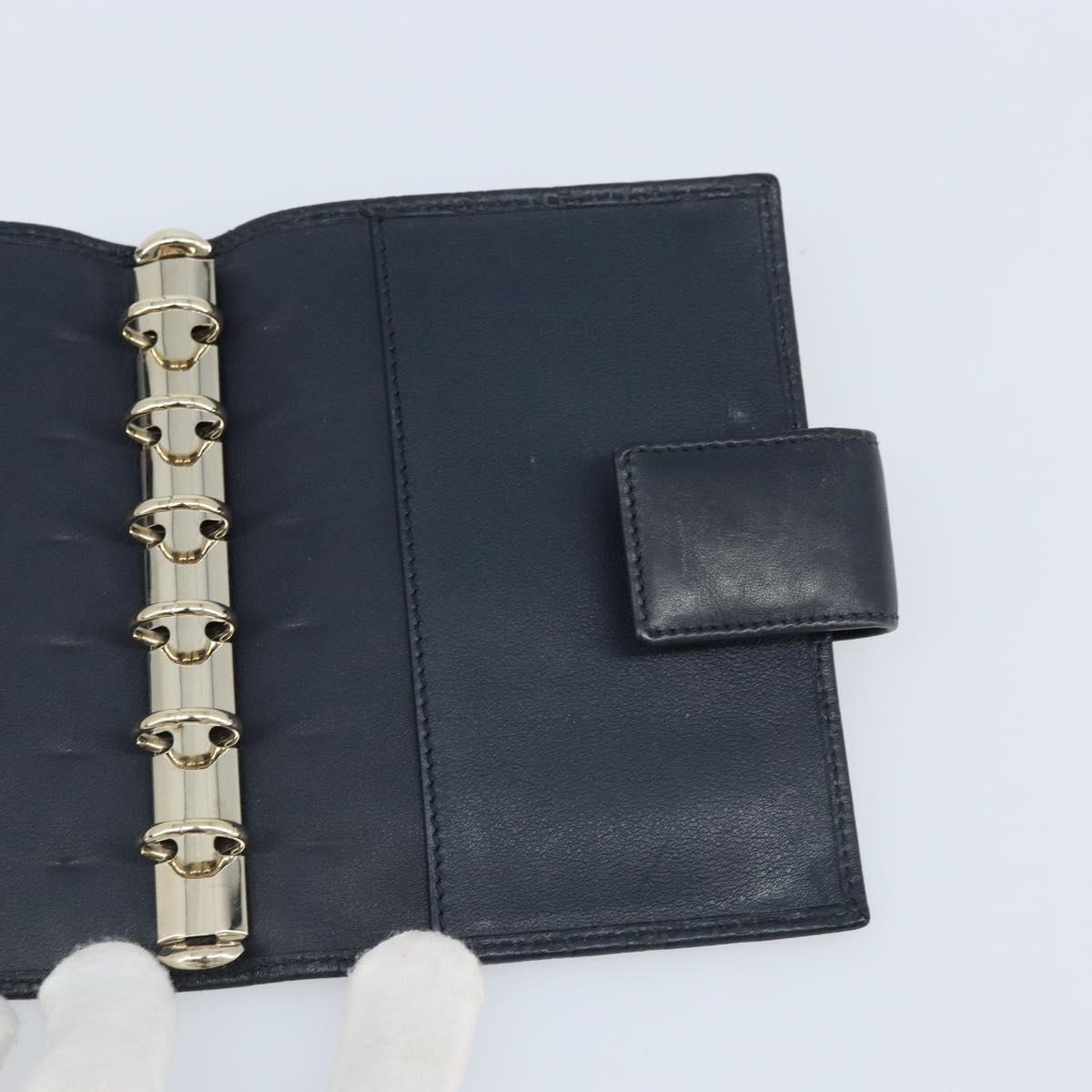 GUCCI Micro GG Guccissima Day Planner Cover Leather Navy 115240 Auth am11017