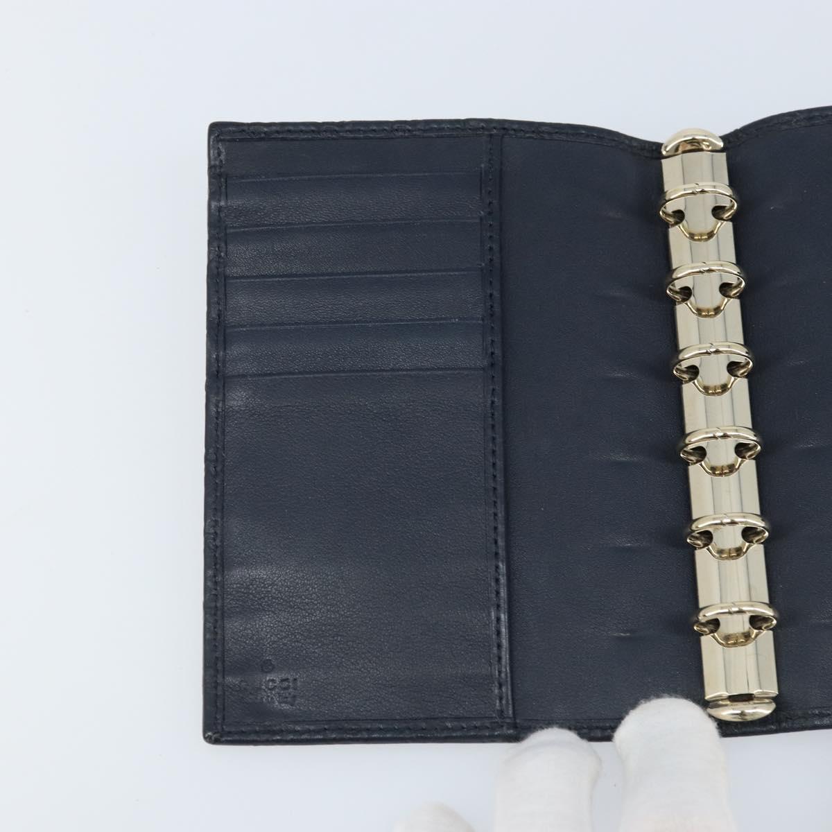 GUCCI Micro GG Guccissima Day Planner Cover Leather Navy 115240 Auth am11017