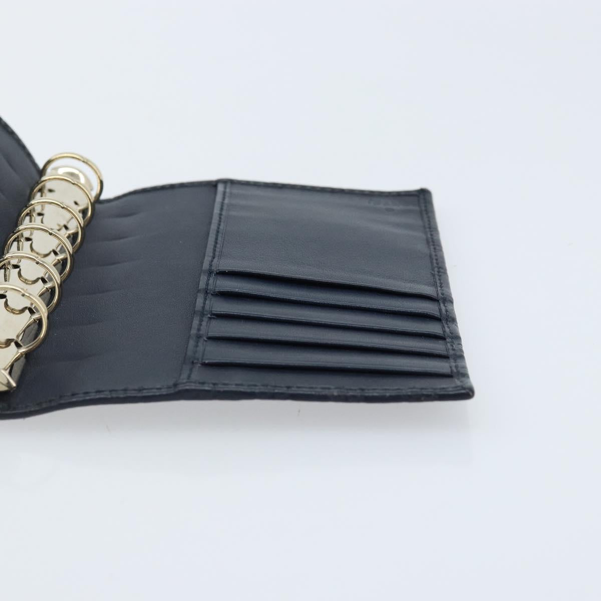 GUCCI Micro GG Guccissima Day Planner Cover Leather Navy 115240 Auth am11017